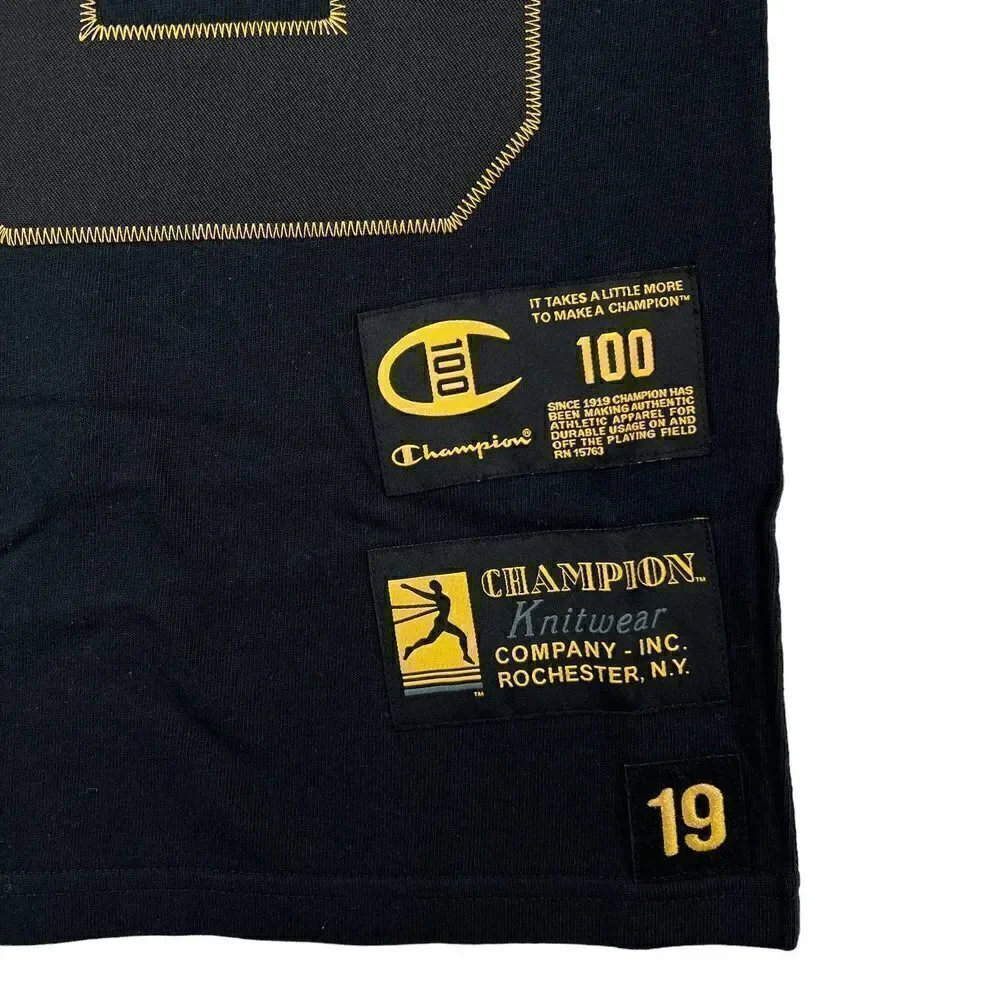 New Champion Men US XS Black T-Shirt Century Collection Short Sleeve Decoration - Picture 3 of 9